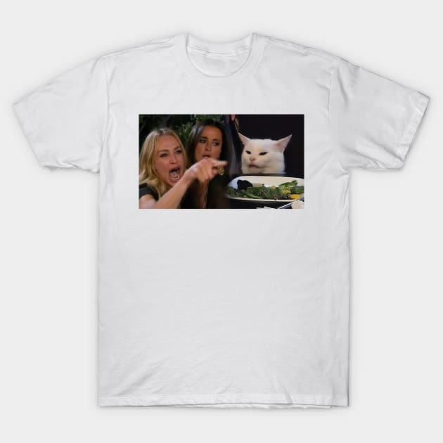 Woman Yelling at a Cat T-Shirt by Bertoni_Lee